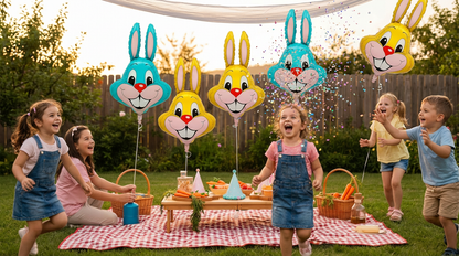 Cute Bunny Easter Balloons - 3 Pack Decoration