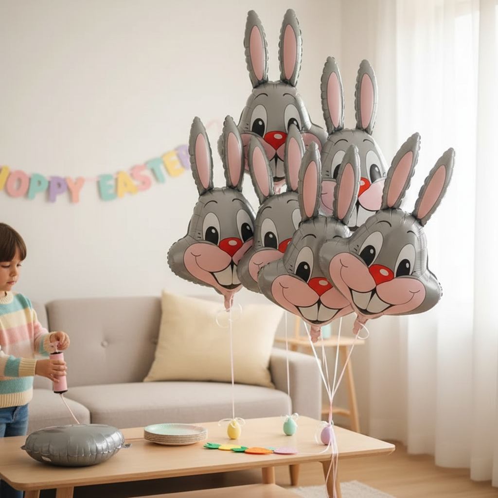 Cute Bunny Easter Balloons - 3 Pack Decoration